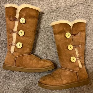 Chestnut tall Bailey button UGG boots